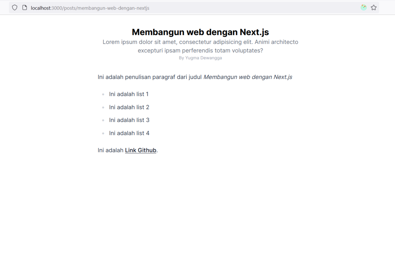posts slug page Posts page!